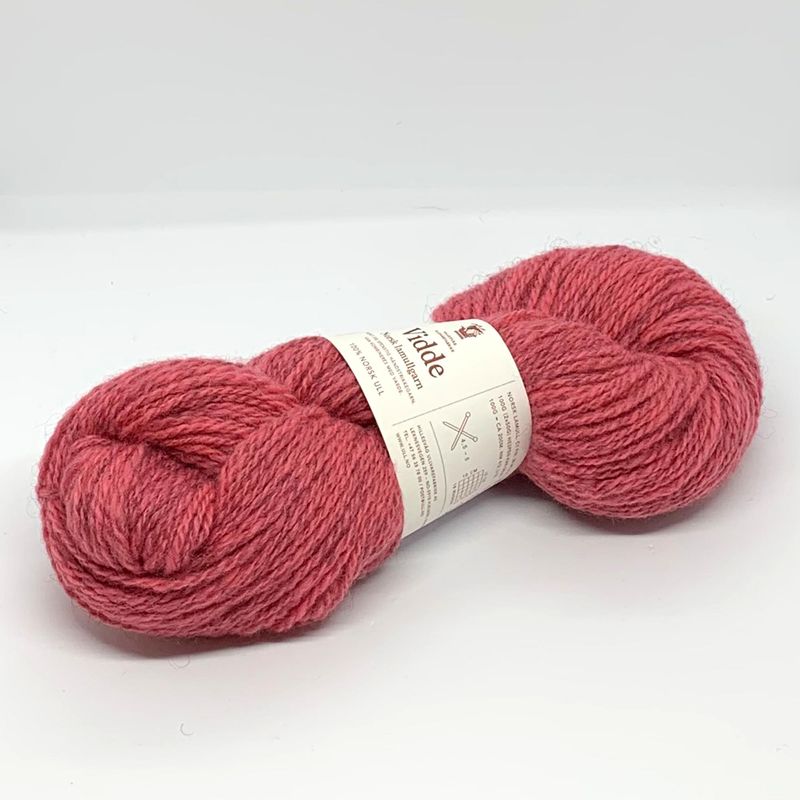 Vidde lamullgarn, lys korall