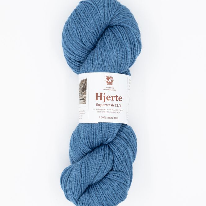 Hovedbilde Hjerte superwash 12/4, f. 933 lys bondeblå